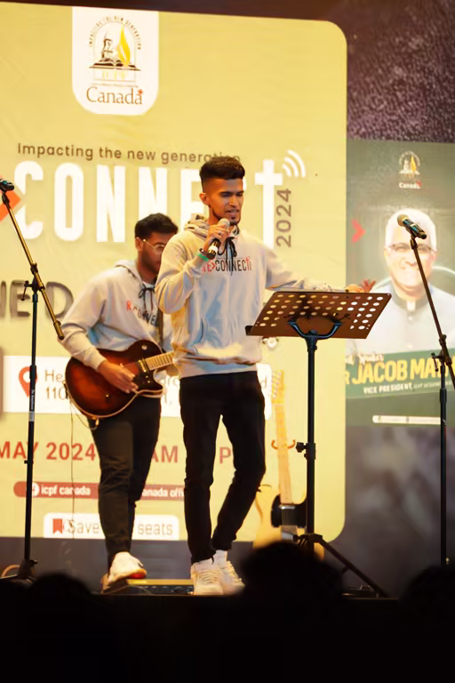 Worship leader serving at an ICPF Canada gathering