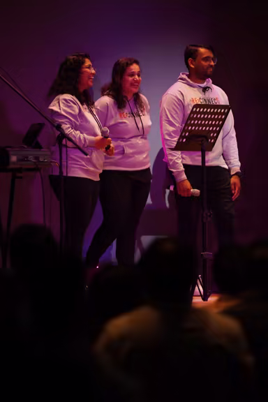 Students leading worship at an ICPF Canada gathering
